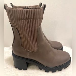 A NEW DAY Natasha Lug Sole Taupe Boots - Size 8.5